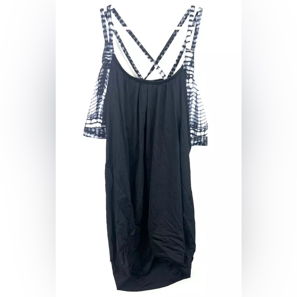 Speedo Women’s Strappy Blouson Black Tankini Top Size 18
